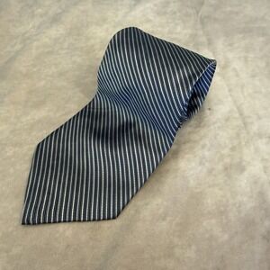 100% Silk Repp Tie Striped Navy Blue Axcess Men's